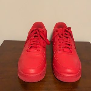 Like NEW NIKE Air Force 1 AF1 all red Leather Red Mens Size 10 with BOX